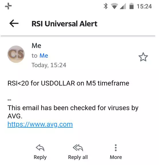 rsi email alert sent to mobile device via metatrader 4